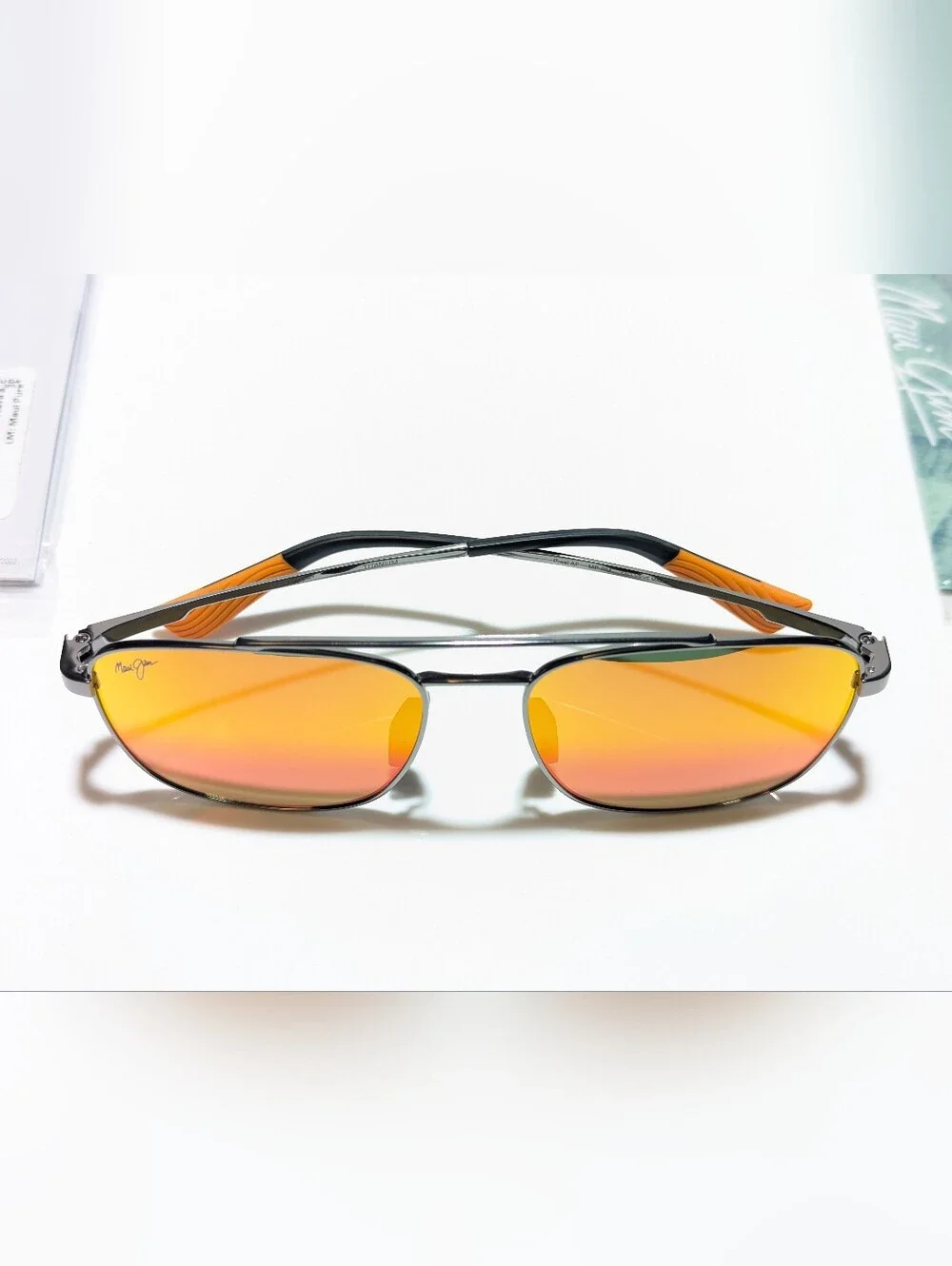 NEW Maui Jim Piwai Asian Fit Ruthenium Polarized Hawaii Lava Sunglasses RM645-17